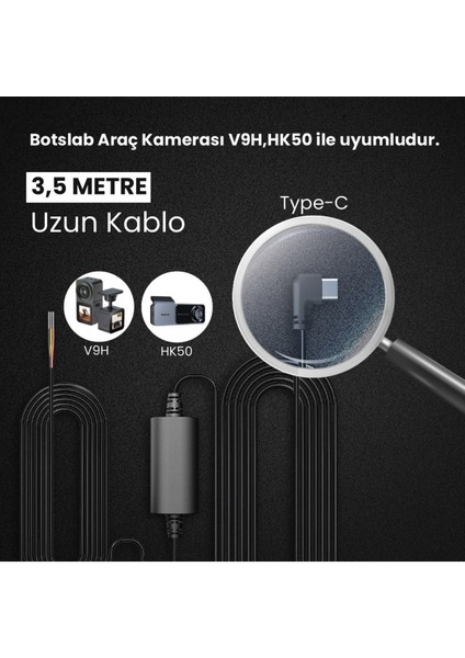 Botslab Gen1 (Type-C) Park Modu Akü Bağlantı Kablo Kiti / Hardwire Kit fiyatları