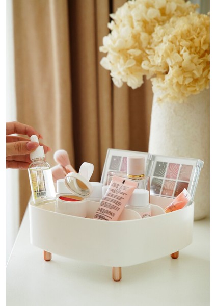 4 Bölmeli Ayaklı Makyaj - Takı Organizeri Beyaz modelleri