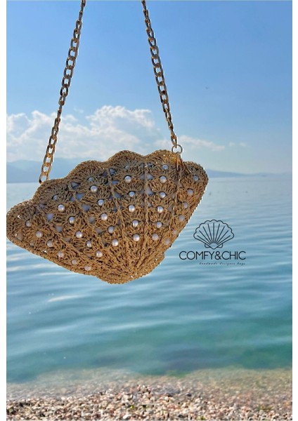 Istiridye Midye Hasır Omuz Çanta