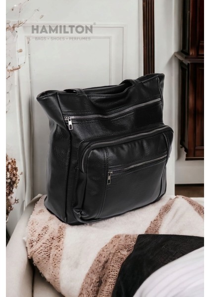 Orijinal Kadın Omuz ve Elde Çift Kulplu Dört Gözlü Yumuşak Deri Şık Geniş Büyük Boy Anne Omuz Çanta fiyatları