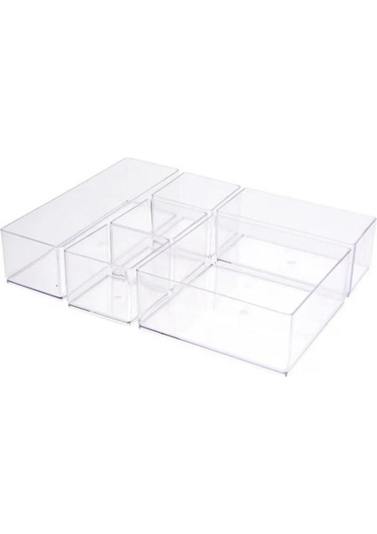 Ayarlanabilir Çekmece Içi Düzenleyici Set 6 Parça Takı ve Makyaj Kutusu Kalem Organizeri modelleri