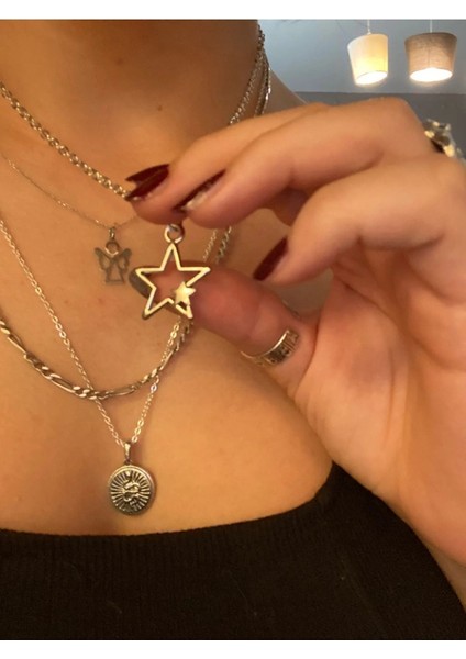 Yıldız Kolye Y2K Gümüş Kaplama fırsatları