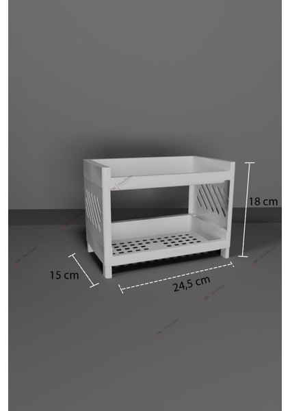 Çift Katlı Makyaj Kozmetik Fırçalık Banyo ve Ev Düzenleyici Çok Amaçlı Organizer Raf Beyaz modelleri