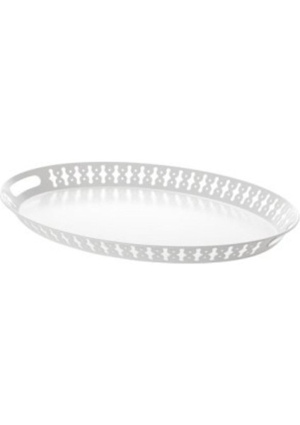 Romantısk Tepsi Beyaz Renk 52X39 cm