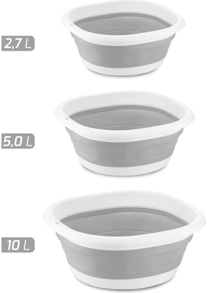 3'lü Katlanır Leğen Seti - Farklı Boy Fonksiyonel Kova Badya Seti ( 2.7 Litre, 5 Litre, 10 Litre ) fiyatları