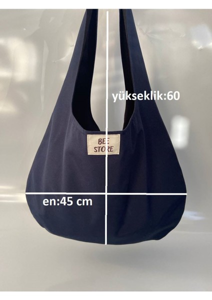 Lacivert Baget Cırtcırtlı, Astarlı, Kumaş Bez Çanta, Kadın Kol ve Omuz Çantası indirimleri