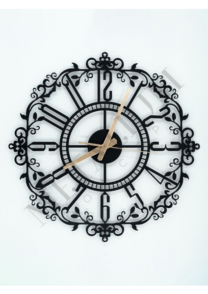 Dekoratif Türkçe Rakamlı Ferforje Metal Duvar Saati 60X60CM fiyatları