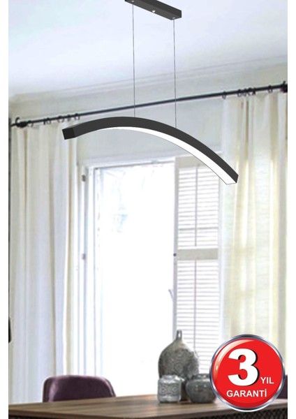 Luna ( Siyah Kasa, Beyaz Işık ) Ledli Modern LED Avize, Salon, Mutfak, Oturma Yatak Odası, Sarkıt fırsatları