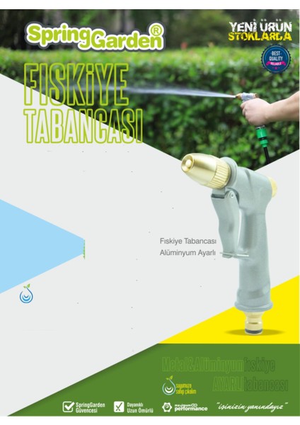 Alüminyum Ayarlı - Garden Fıskiye Tabancası