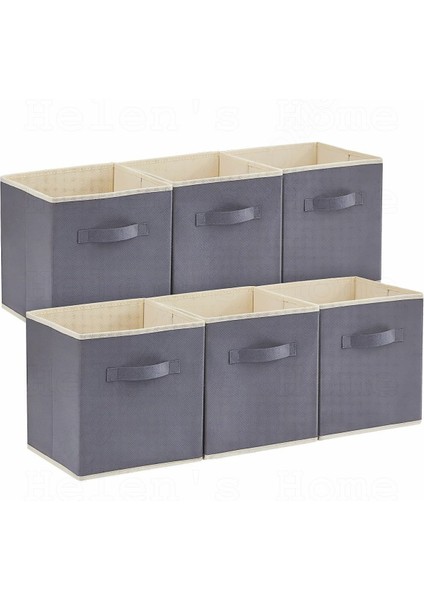 6'lı Kapaksız Saklama Kutusu Sepet Organizer Dolap Içi Çamaşır Oyuncak Düzenleyici 30X30X30 cm