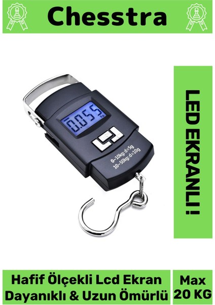 LCD Ekran Seyahat Bavul Ağırlık El Terazi Dijital Çok Amaçlı Taşınabilir Askılı Pilli Bagaj Tartısı