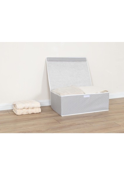 4 Adet Çok Amaçlı Kapaklı Kutu Baza Boy Gri 50X40X19 cm fiyatları