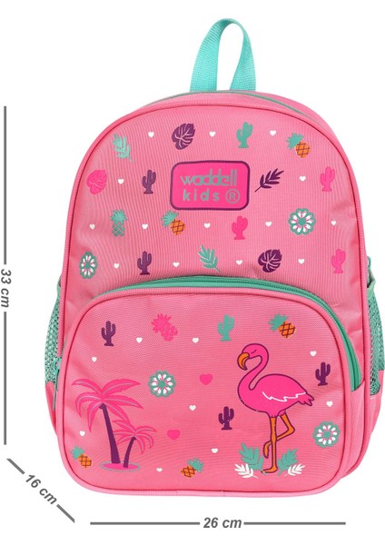 Pembe Flamingo Desenli Anaokulu Kreş Sırt Çantası 24102