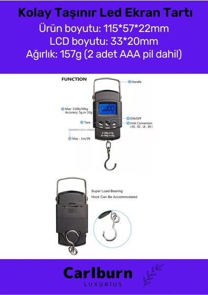 Deluxe LCD Ekran Seyahat Bavul Ağırlık Tartı Dijital Çok Amaçlı Taşınabilir Bagaj Tartısı Max 50 kg fiyatları