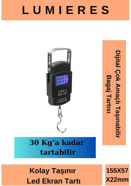 Özel Seri LCD Ekran Bavul Ağırlık Dijital Çok Amaçlı Taşınabilir Bagaj Tartısı Max 30 kg