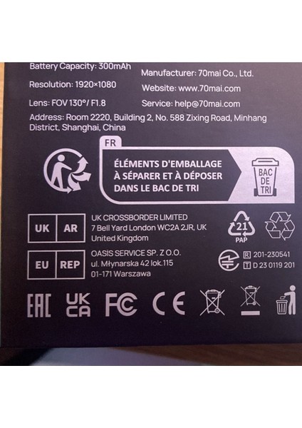 70MAI RC11 Rear Kamera Arka Araç Kamerası 2024 indirimleri