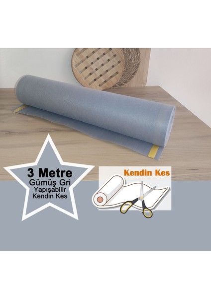 Kendin Kes Gümüş Gri 3m Yapışkanlı Çekmece Dolap Içi Düzenleyici Supla Raf Örtüsü Kaymaz Kaydırmaz