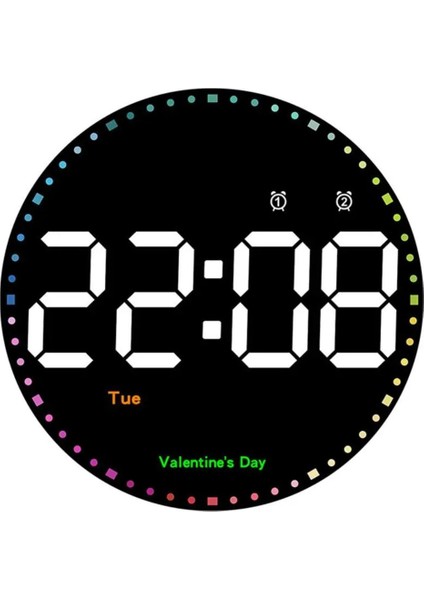Yuvarlak Kumandalı Dijital 10 Inç Duvar Saati Parlaklık Çalar Saat Dekor Için Masa Saat