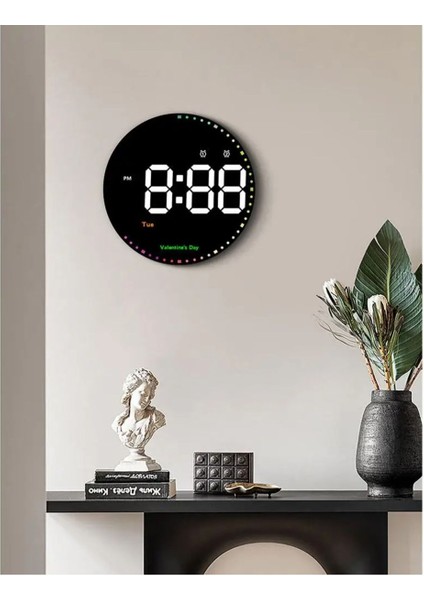 Yuvarlak Kumandalı Dijital 10 Inç Duvar Saati Parlaklık Çalar Saat Dekor Için Masa Saat indirimleri