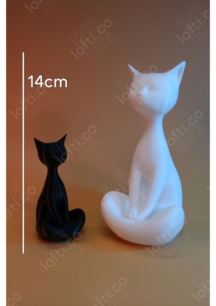 2’li Kedi Ailesi Biblosu - 14CM Dekoratif Kedi ve Yavrusu - Sevgililer Günü Hediyesi Kedi Objesi fiyatları