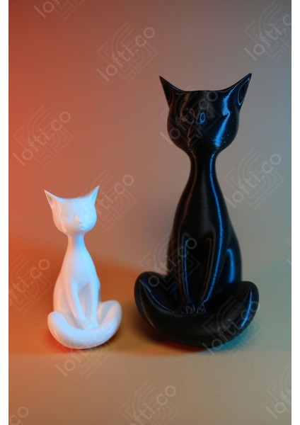 2’li Kedi Ailesi Biblosu - 14CM Dekoratif Kedi ve Yavrusu - Sevgililer Günü Hediyesi Kedi Objesi modelleri