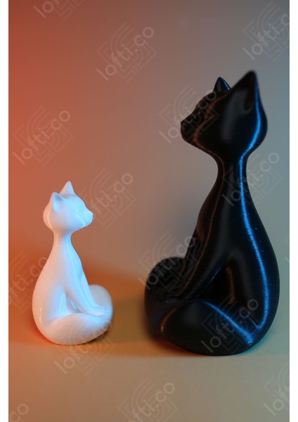 2’li Kedi Ailesi Biblosu - 14CM Dekoratif Kedi ve Yavrusu - Sevgililer Günü Hediyesi Kedi Objesi fırsatları