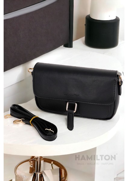 Orijinal Kadın Ayarlanabilen Askılı Toka ve Şerit Detaylı Şık Küçük Omuz ve Çapraz Kutu Çanta