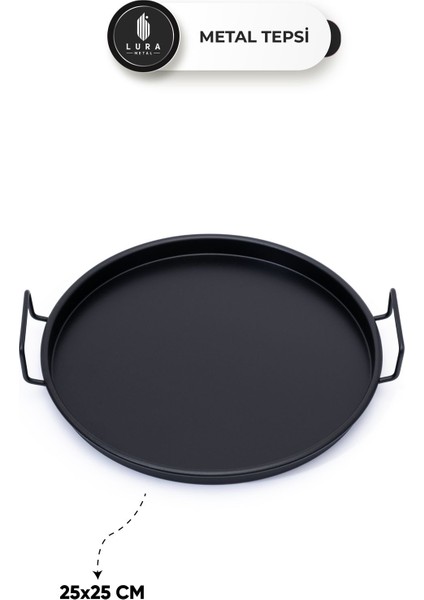 6'lı Nira Siyah Metal Kahve & Çay Sunum Tepsisi Seti - 25 cm fırsatları