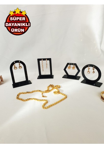 4'lü Set Küpe Standı, Pleksi Organizer, Tezgah Standı, Takı Çekim Standı Geometrik fırsatları