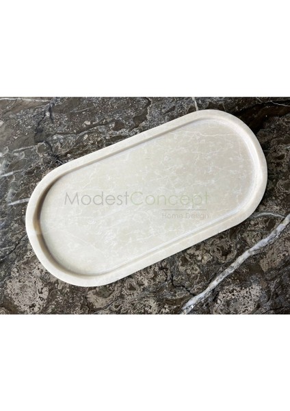 Doğal Bej Mermer Oval Tepsi, Banyo Düzenleyici, Sunum Tabağı fiyatları