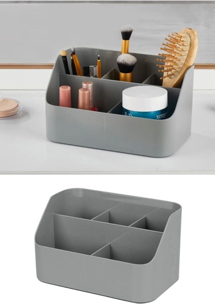 5 Bölmeli Makyaj Organizer - Takı Kozmetik Aksesuar Düzenleyici Saklama Kutusu Antrasit fırsatları