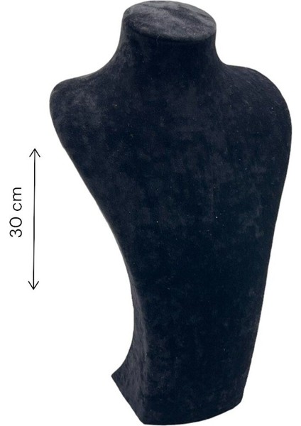 Elisa Kolye Mankeni Takı Standı Kuyumcu Kolye Standı Kolye Çekim Standı 30CM Siyah Renk