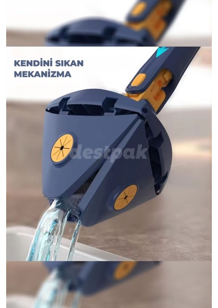 Kendinden Sıkmalı Üçgen Mop - Yer, Cam, Tavan - Köşeler Için Mükemmel ve Pratik Temizlik Yedek Bezl fiyatları