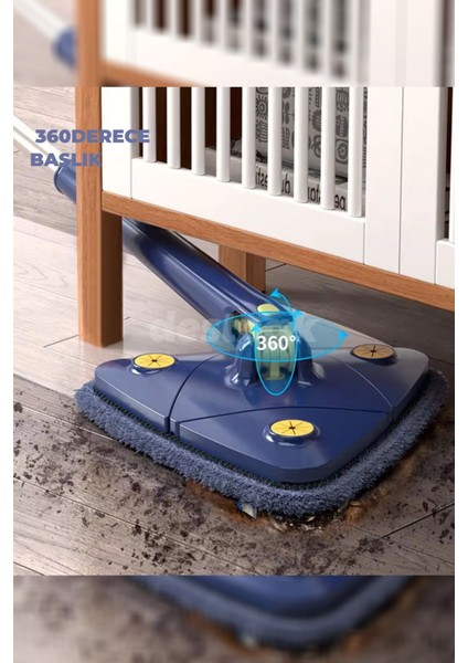 Kendinden Sıkmalı Üçgen Mop - Yer, Cam, Tavan - Köşeler Için Mükemmel ve Pratik Temizlik Yedek Bezl fırsatları