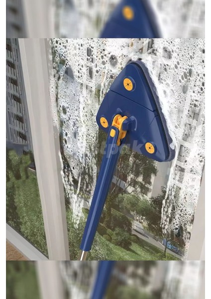 Kendinden Sıkmalı Üçgen Mop - Yer, Cam, Tavan - Köşeler Için Mükemmel ve Pratik Temizlik Yedek Bezl indirimleri