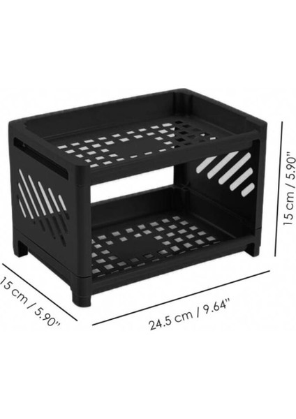 Siyah Venedik 2 Katlı Masa Üstü Düzenleyici Takı Makyaj Rafı Ofis Organizeri Banyo Standı modelleri