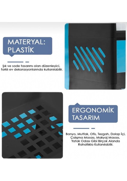 Siyah Venedik 2 Katlı Masa Üstü Düzenleyici Takı Makyaj Rafı Ofis Organizeri Banyo Standı fırsatları