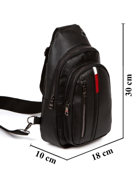 Unisex Deri Çapraz Askılı Çanta Göğüs Çanta Tek Kol Omuz Çanta Kulaklık Çıkışlı Bodybag Günlük modelleri