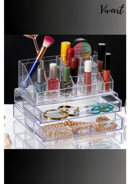 3 Katlı Çekmeceli Makyaj Düzenleyici Organizer Set fiyatları