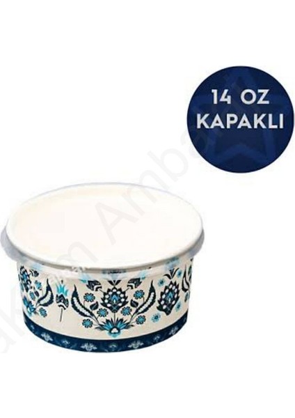 100 Adet Lüx Kaşık Mavi Karton Çorba Aşure Tatlı Kasesi Kullan At 14 Oz Plastik Kapaklı Sızdırmaz fiyatları