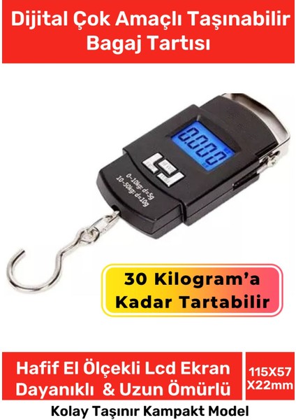 Özel LCD Ekran Seyahat Bavul Ağırlık Tartı Dijital Çok Amaçlı Taşınabilir El Ölçekli Bagaj Tartıs