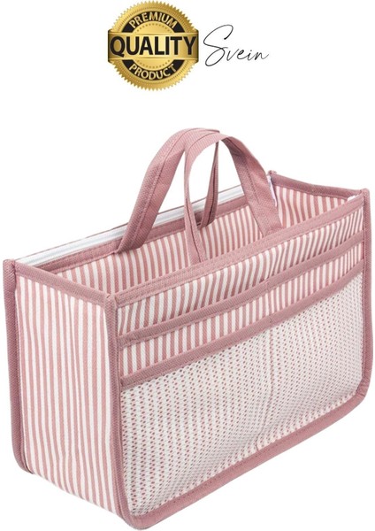 Çok Fonksiyonlu Kulplu Çanta Içi Düzenleyici Organizer Bölmeli Kumaş Taşınabilir Kozmetik Dayanıklı modelleri