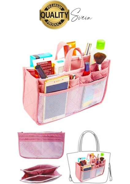 Çok Fonksiyonlu Kulplu Çanta Içi Düzenleyici Organizer Bölmeli Kumaş Taşınabilir Kozmetik Dayanıklı indirimleri