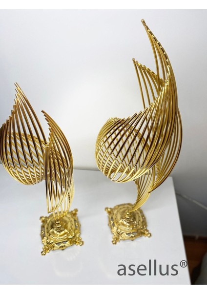 2 Li Lüks Helezon Seti: Döküm Zamak Ayaklı Dekorasyon Seti ile Şık Metal Tasarım ve Helezon fiyatları