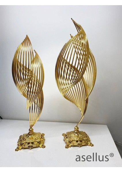 2 Li Lüks Helezon Seti: Döküm Zamak Ayaklı Dekorasyon Seti ile Şık Metal Tasarım ve Helezon modelleri