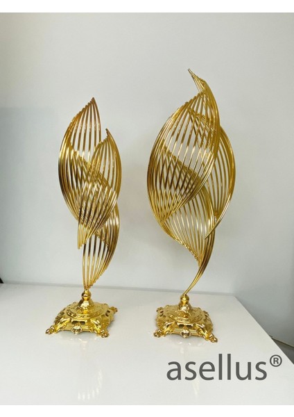 2 Li Lüks Helezon Seti: Döküm Zamak Ayaklı Dekorasyon Seti ile Şık Metal Tasarım ve Helezon indirimleri