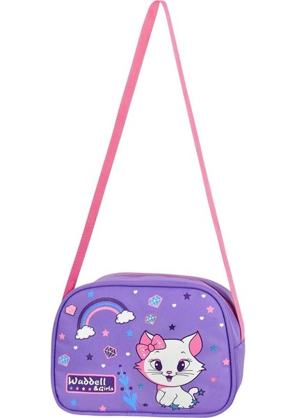 Lila Kedi Desenli Ilkokul Çantası Beslenme Çantalı 6005 indirimleri