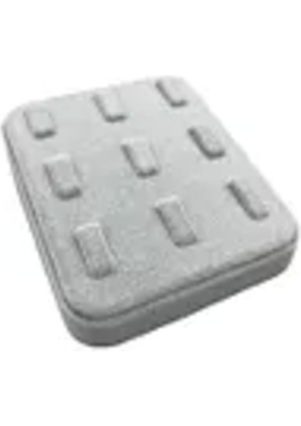 Yerli Üretim Süet Kumaş Gri Renk 12/11 cm Çoklu Tırnaklı Yüzük Sergileme Aksesuar modelleri