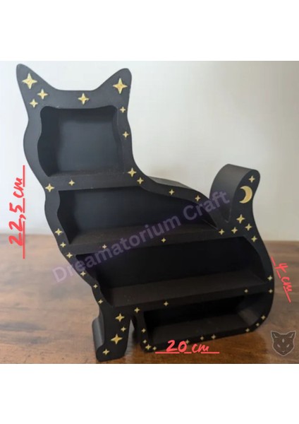 Kara Kedi Figürlü Dekoratif Organizer Raf Cadılar Bayramı Halloween fırsatları