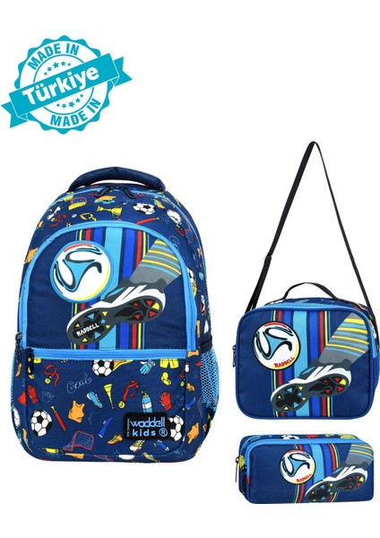 Royalglow Deri Nakışlı Futbol Çantası Beslenme Çantası ve Kalemlik modelleri